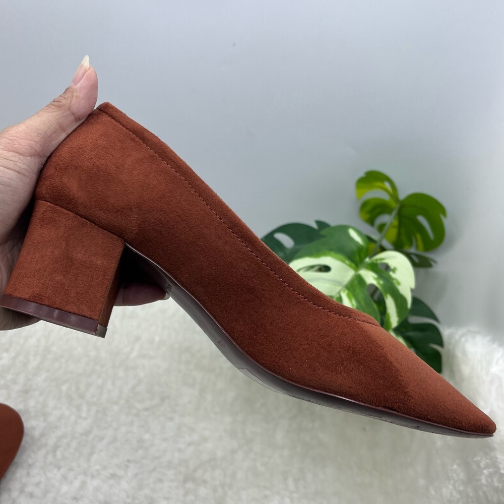 Oak + fort brown suede block heeled shoes size 7